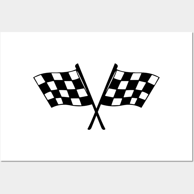 Checkered Black and White Racing Flags Wall Art by tandre